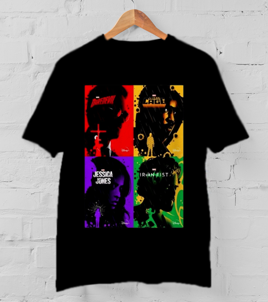 Marvel Daredevil Jessica Jones Luke Cage Iron Fist Heroes Disney T-Shirt