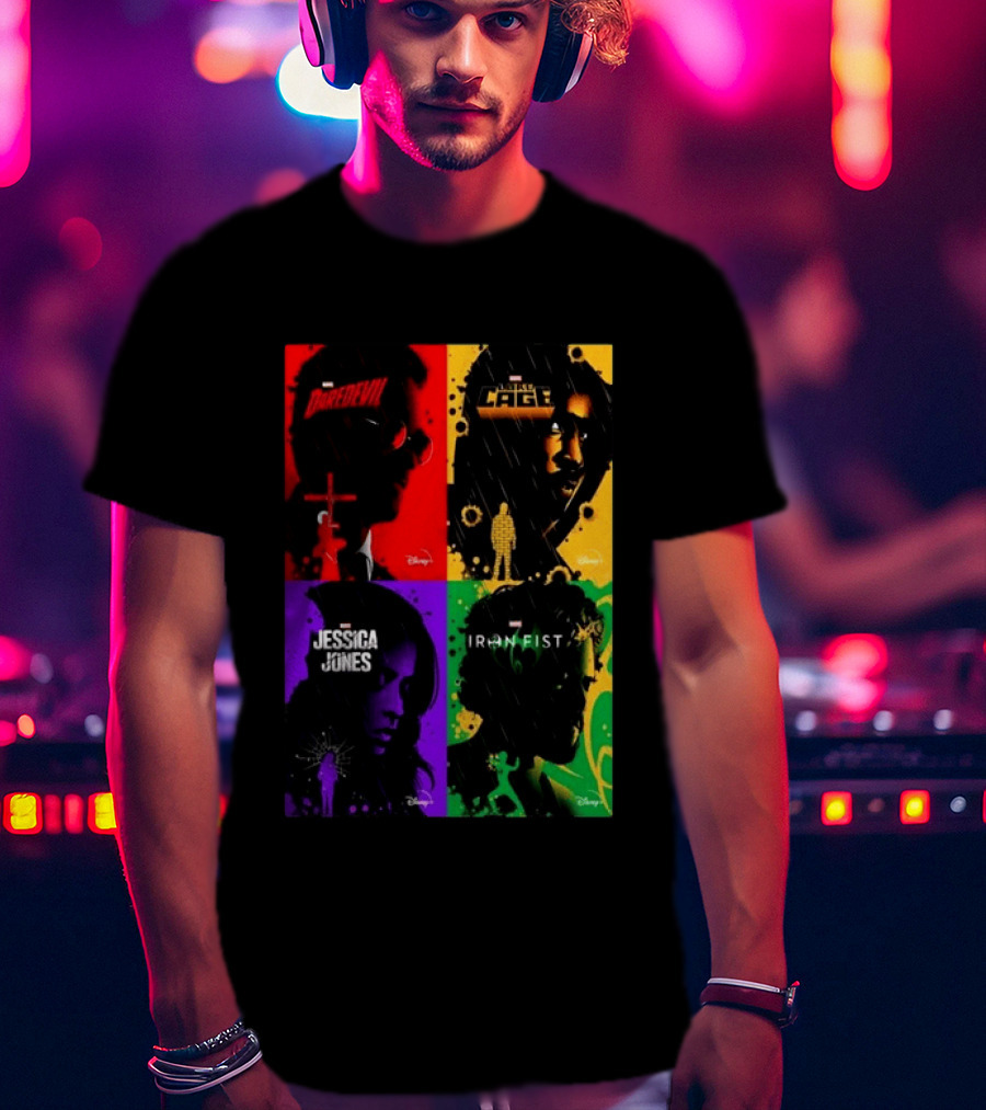 Marvel Daredevil Jessica Jones Luke Cage Iron Fist Heroes Disney T-Shirt