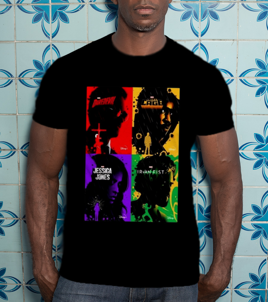 Marvel Daredevil Jessica Jones Luke Cage Iron Fist Heroes Disney T-Shirt