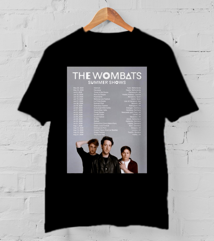 The Wombats Summer Shows 2026 Tour Dates And Locations T-Shirt