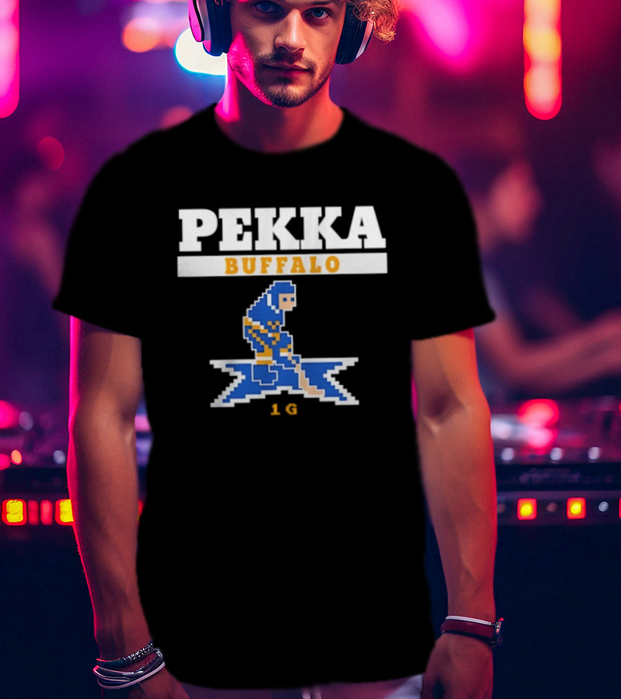 Pekka Buffalo Sabres 16 Hockey Pixelated Player T-Shirt