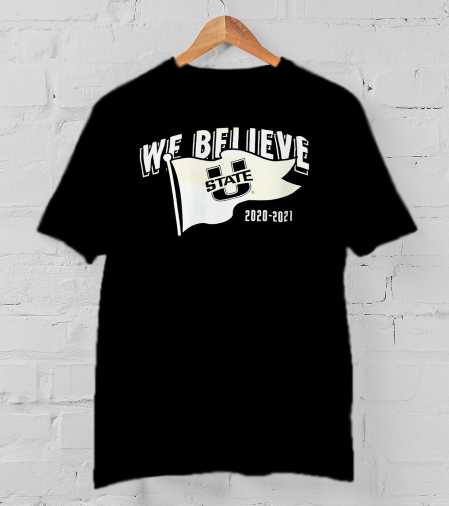 Utah State Aggies We Believe 2020 2021 Logo Flag T-Shirt