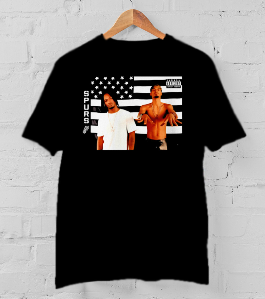 Spurs Wemby And Castle Stankonia American Flag T-Shirt