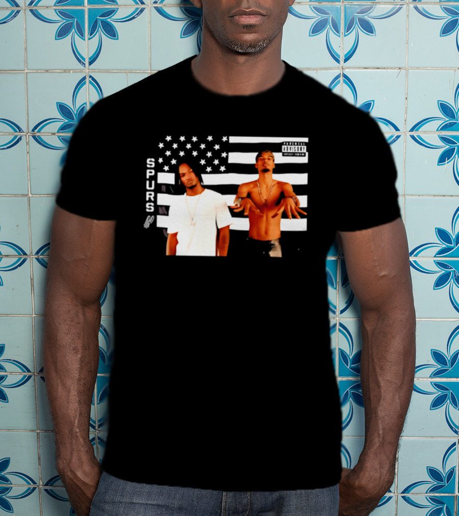 Spurs Wemby And Castle Stankonia American Flag T-Shirt