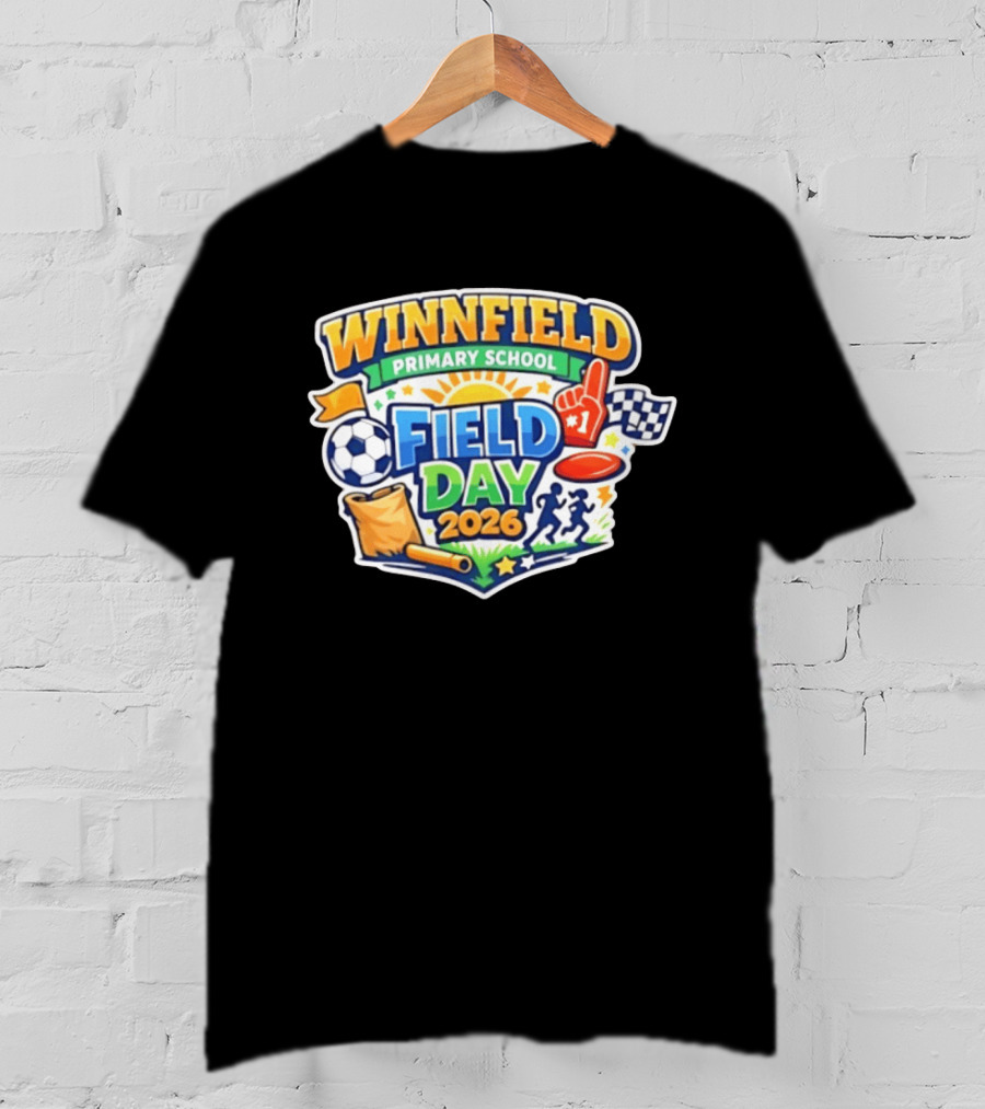 Winnfield Primary School Field Day 2026 Soccer Race Checkered Flags T-Shirt