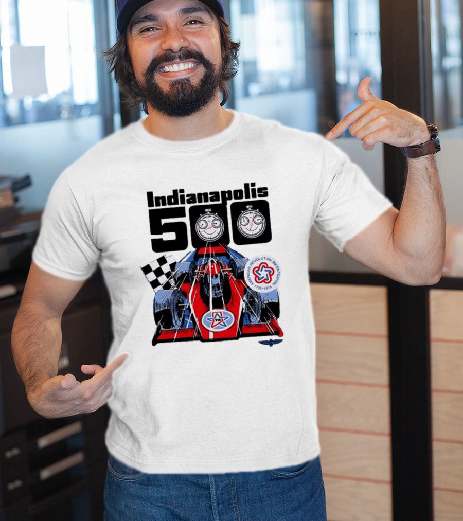 Indianapolis 500 1976 60th Anniversary Racing Car American Revolution Bicentennial T-Shirt