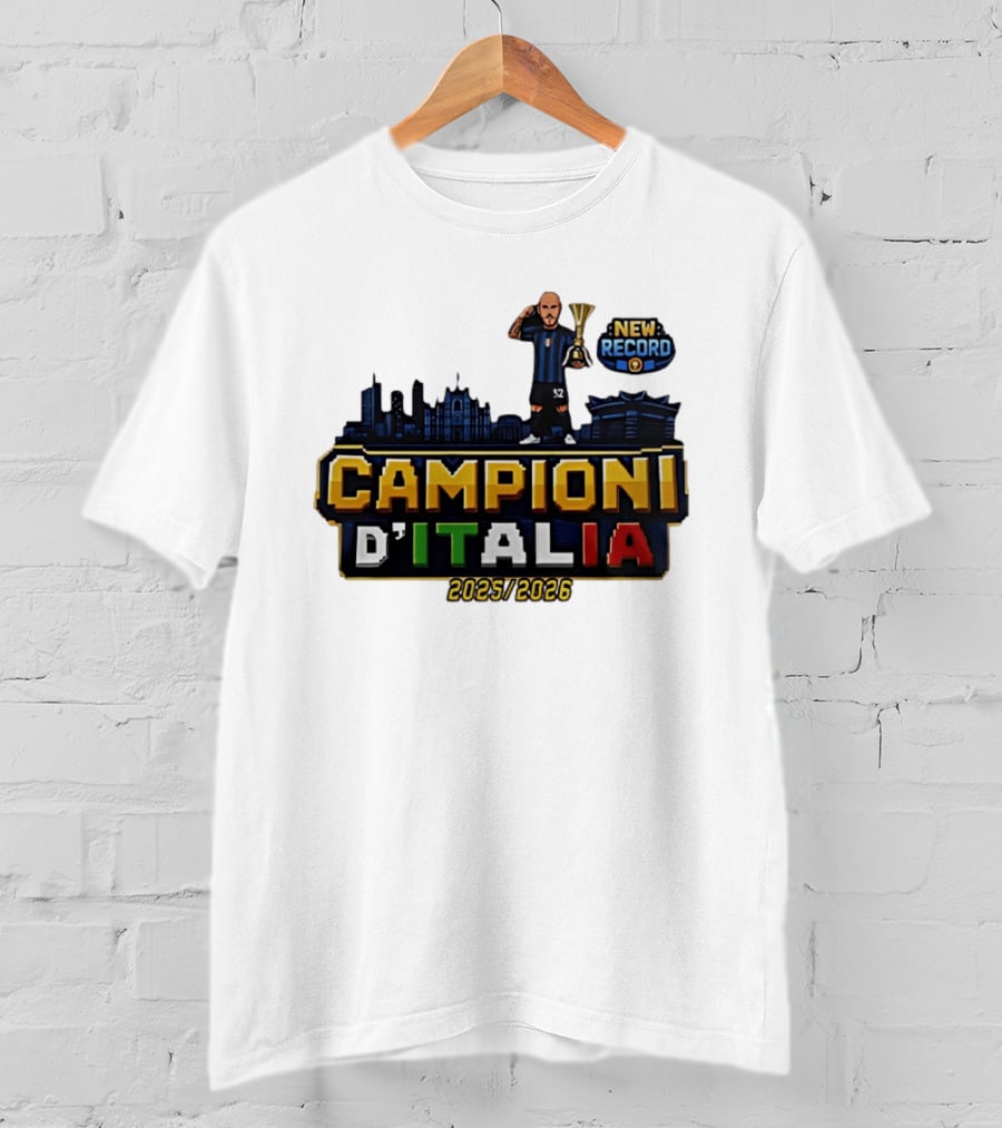 Campioni D'Italia 2025 2026 Inter Milan New Record City Skyline T-Shirt