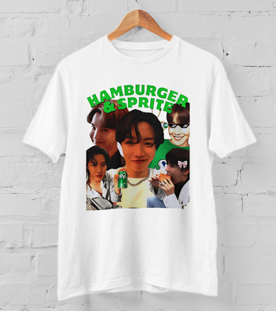 J Hope BTS Hamburger & Sprite Collage T-Shirt