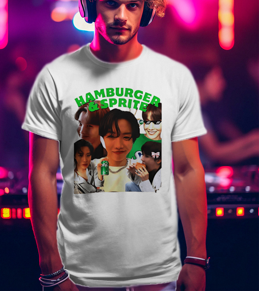 J Hope BTS Hamburger & Sprite Collage T-Shirt