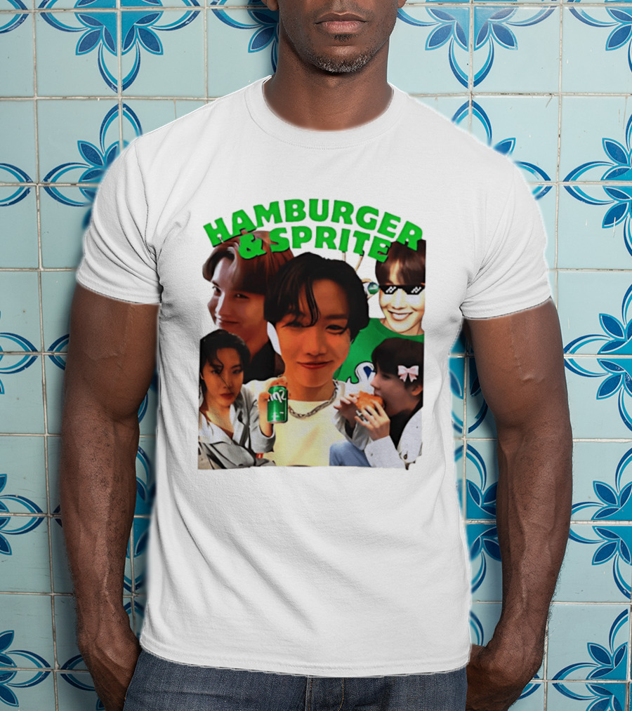 J Hope BTS Hamburger & Sprite Collage T-Shirt