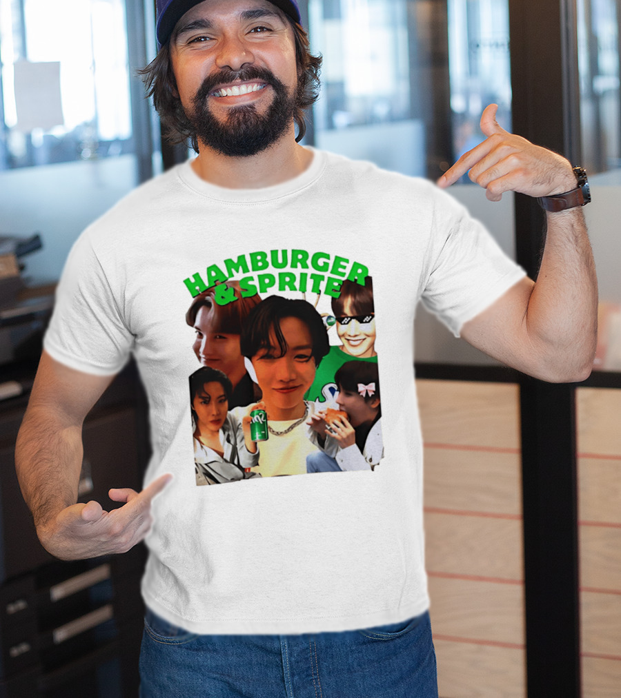 J Hope BTS Hamburger & Sprite Collage T-Shirt