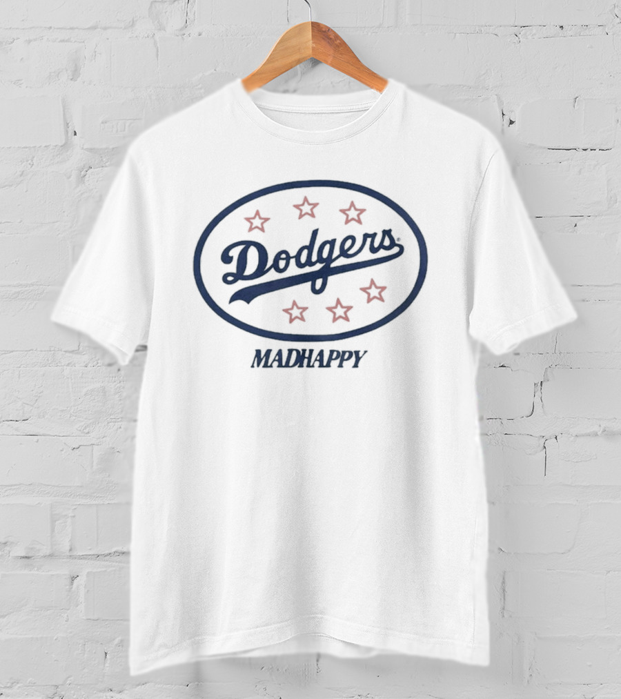 Los Angeles Dodgers Madhappy Oval Heavyweight Fleece Dodgers Stars T-Shirt
