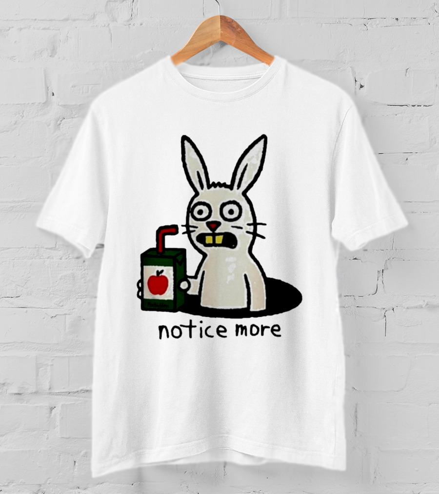 Notice Forbidden Apple Juice Box Bunny T-Shirt
