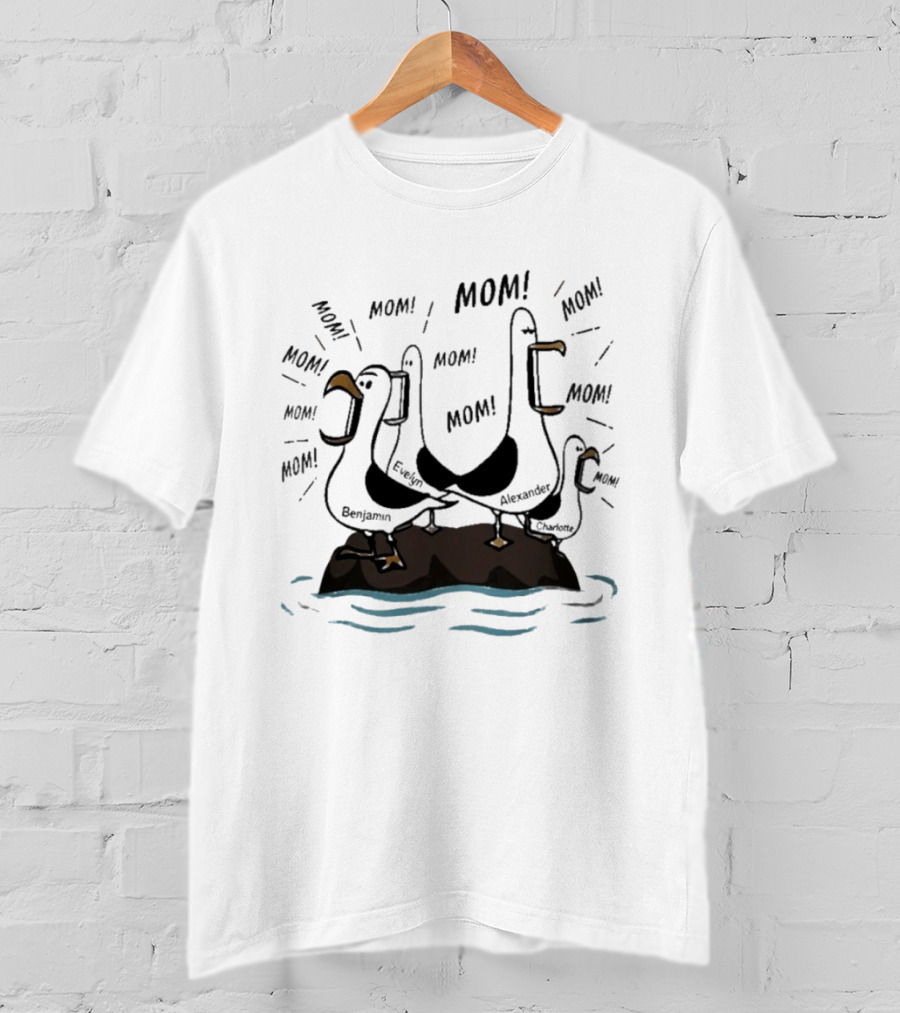 Mom Seagull Chaos With Benjamin Evelyn Alexander On Island T-Shirt