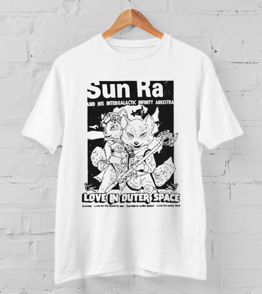 Sun Ra And His Intergalactic Infinity Arkestra Love In Outer Space Visual With Cartoon Characters T-Shirt