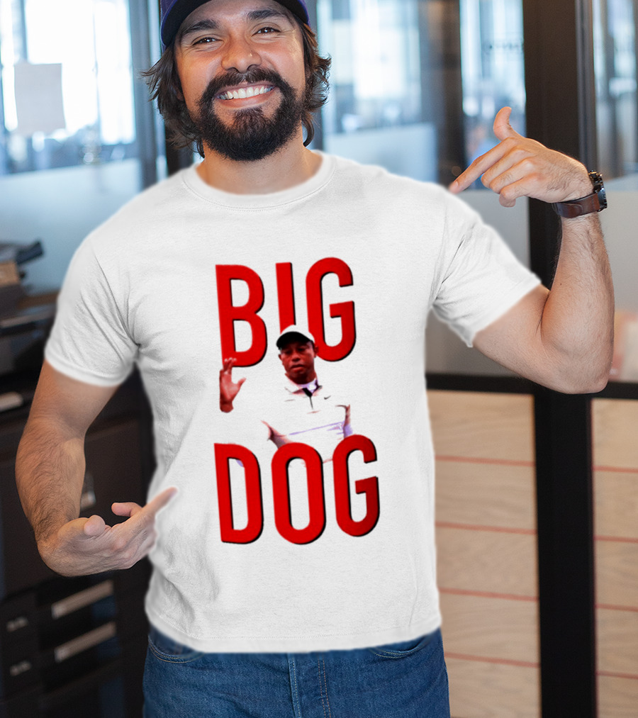 Tiger Woods Big Dog Meme Red Text Sports T-Shirt