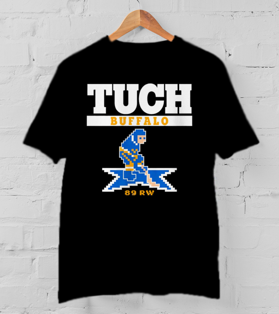 Tuch Buffalo Sabres 89 RW Classic Pixel Hockey T-Shirt