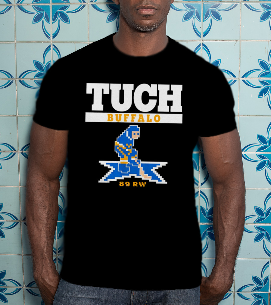 Tuch Buffalo Sabres 89 RW Classic Pixel Hockey T-Shirt