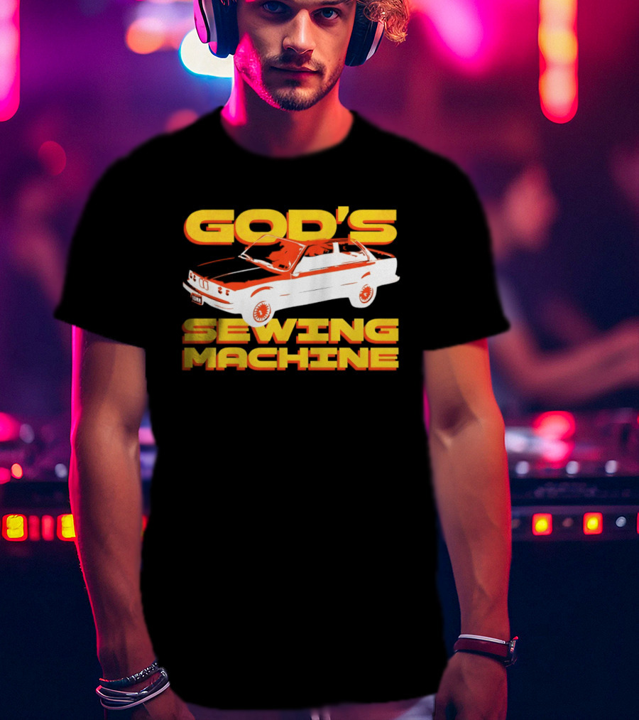 God's Sewing Machine BMW E3 Iconic Car T-Shirt