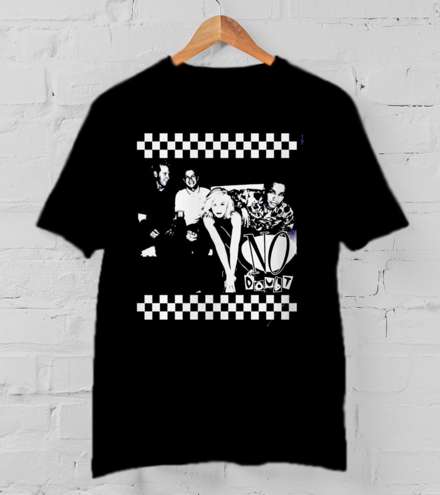 No Doubt Band Gwen Stefani Tony Kanal Eric Stefani Checkered T-Shirt