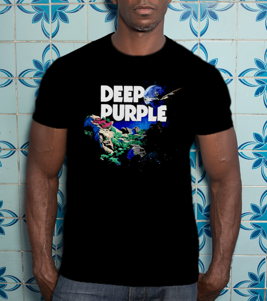 Deep Purple Colorful Splatters And Paint Brush Strokes T-Shirt