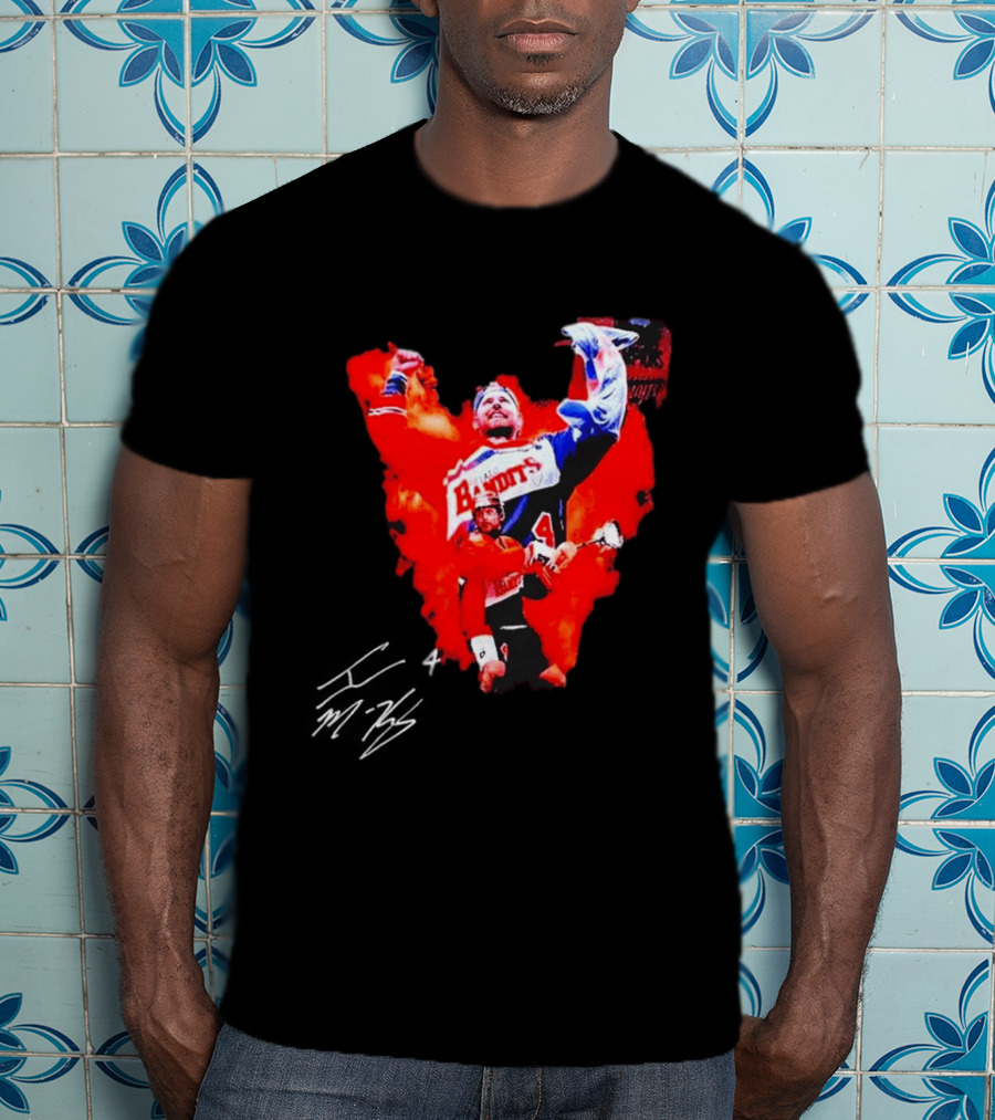 Ian MacKay Bandits Lacrosse Legend Signed Color Burst Collage T-Shirt