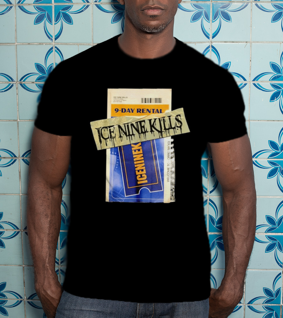 ICE NINE KILLS 9 Day Rental Iceninek Welcome To Horrorwood T-Shirt