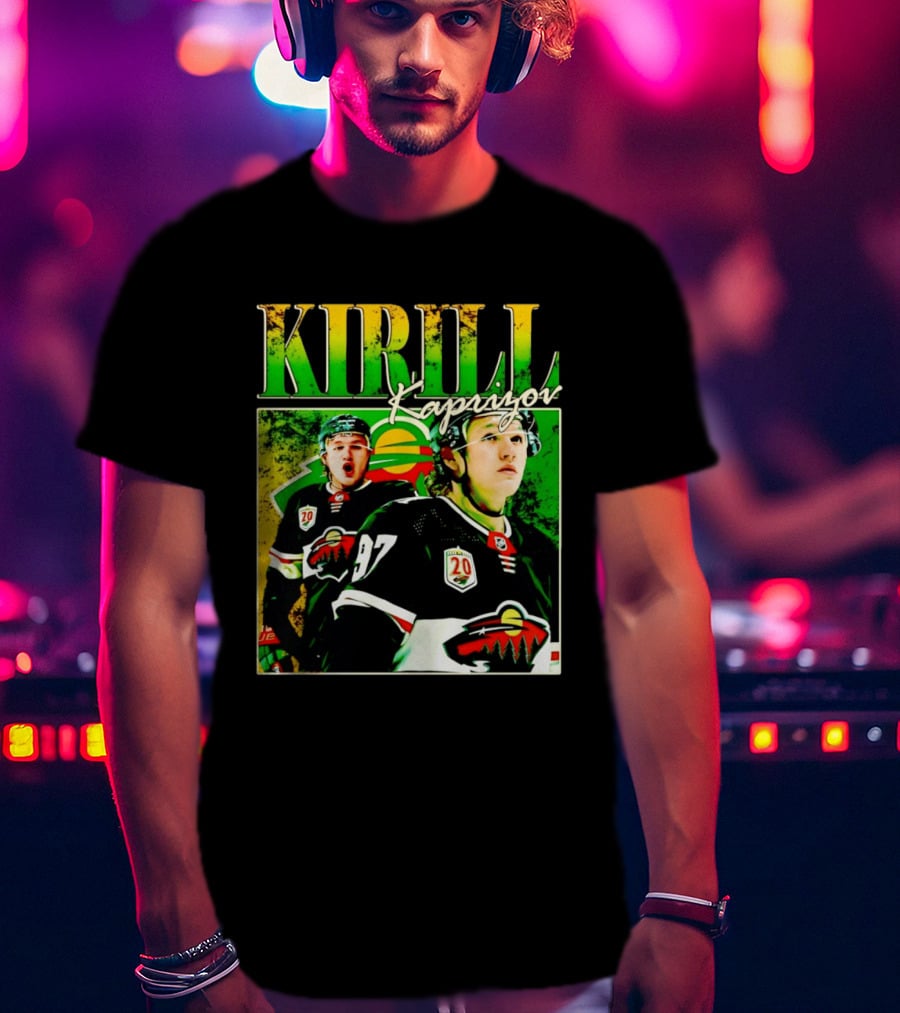 Kirill Kaprizov Minnesota Wild NHL Hockey Player With 20th Anniversary T-Shirt