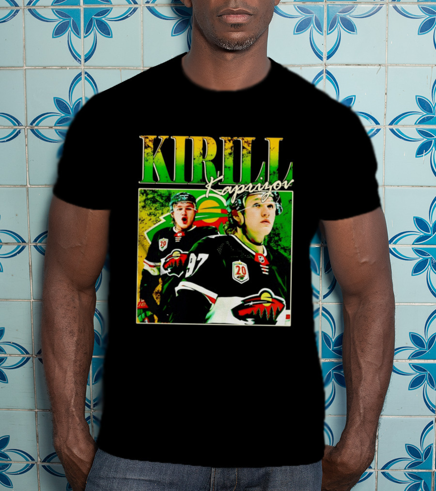 Kirill Kaprizov Minnesota Wild NHL Hockey Player With 20th Anniversary T-Shirt