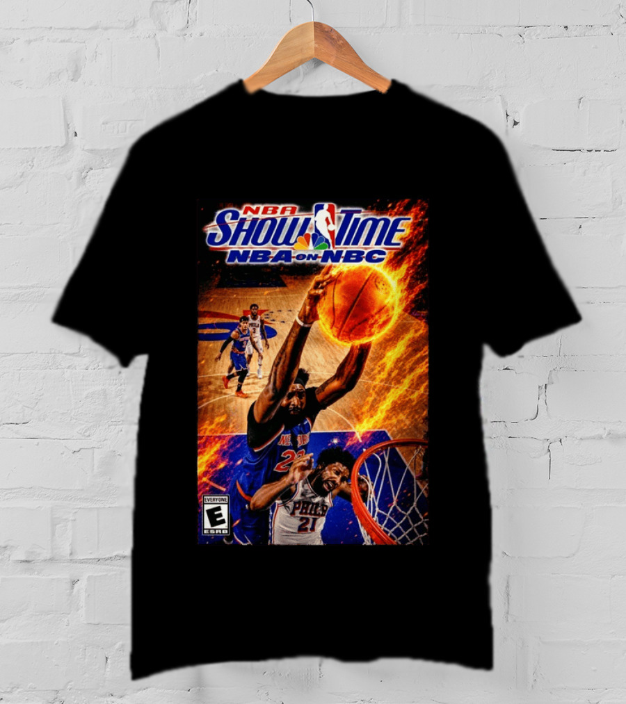 NBA Showtime Dunking Mitchell Robinson On Joel Embiid NBA On NBC T-Shirt