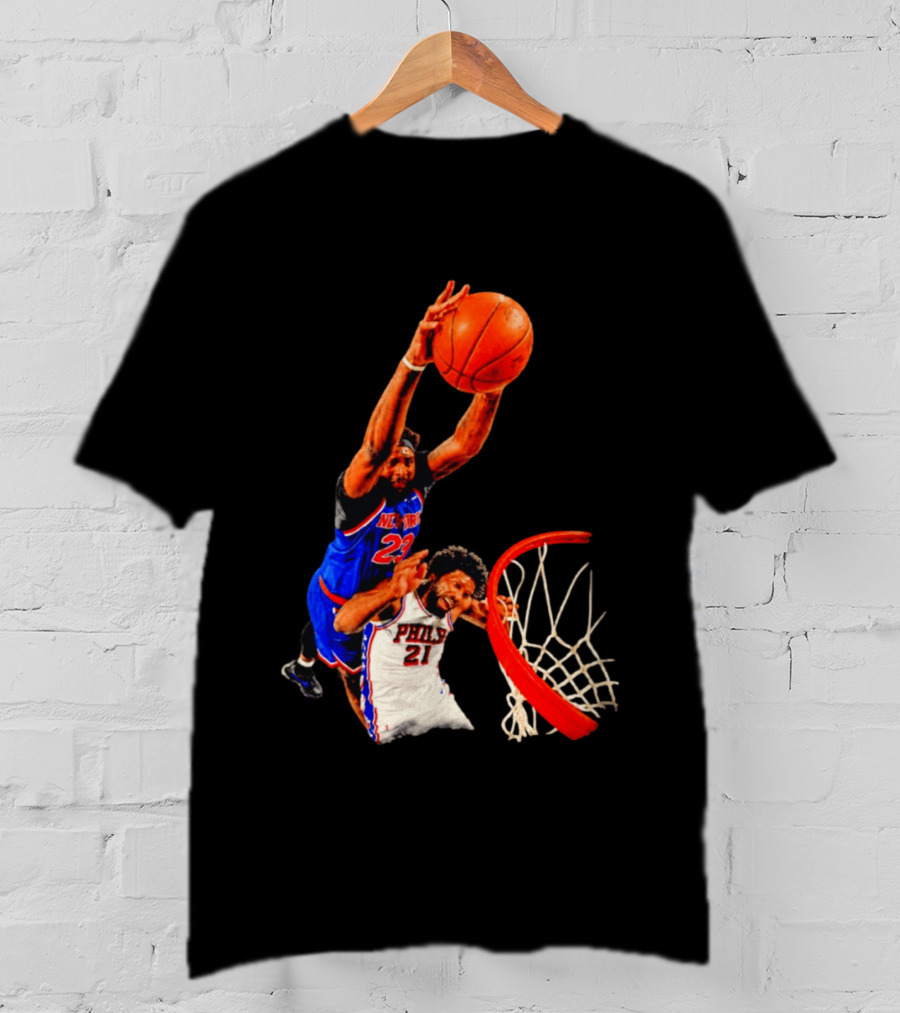 New York Knicks Mitchell Robinson Dunking On Philadelphia 2026 T-Shirt