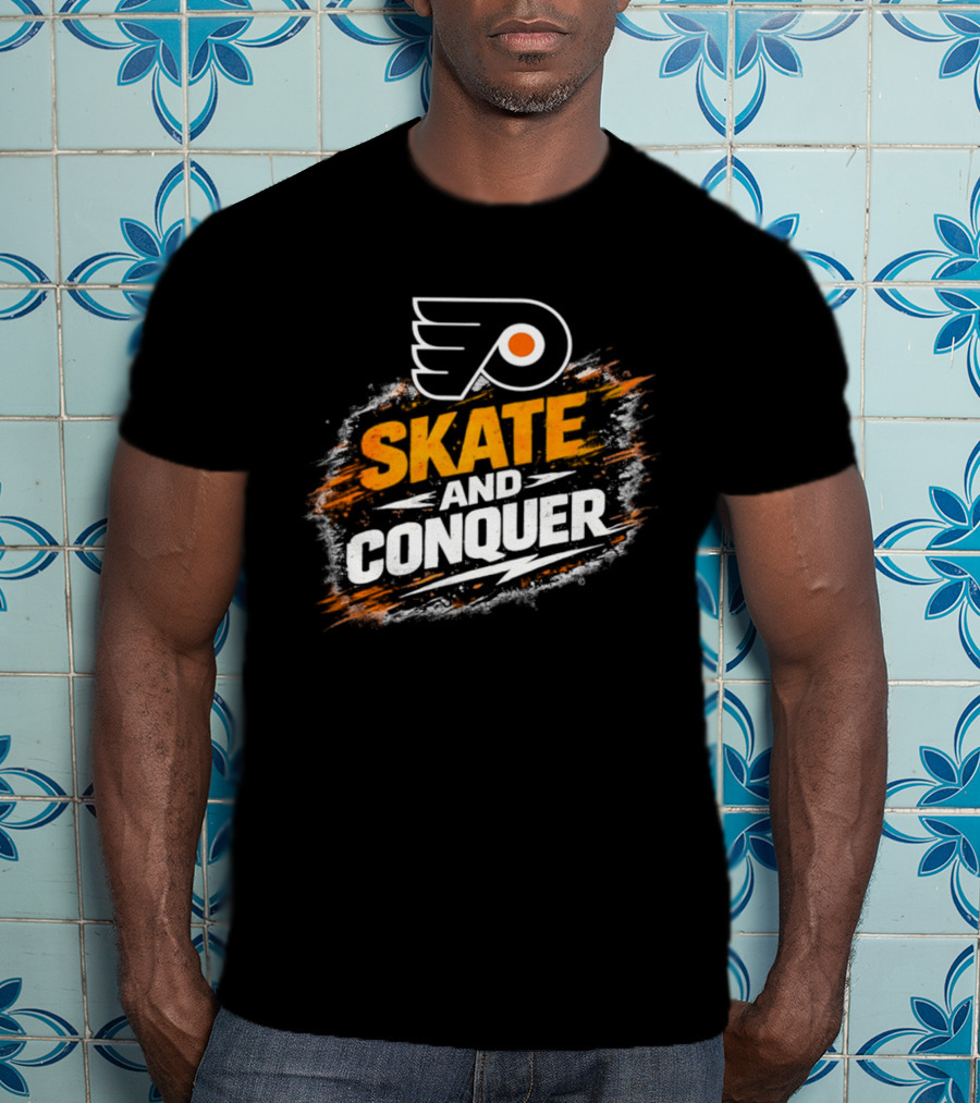 Philadelphia Flyers Skate And Conquer NHL T-Shirt