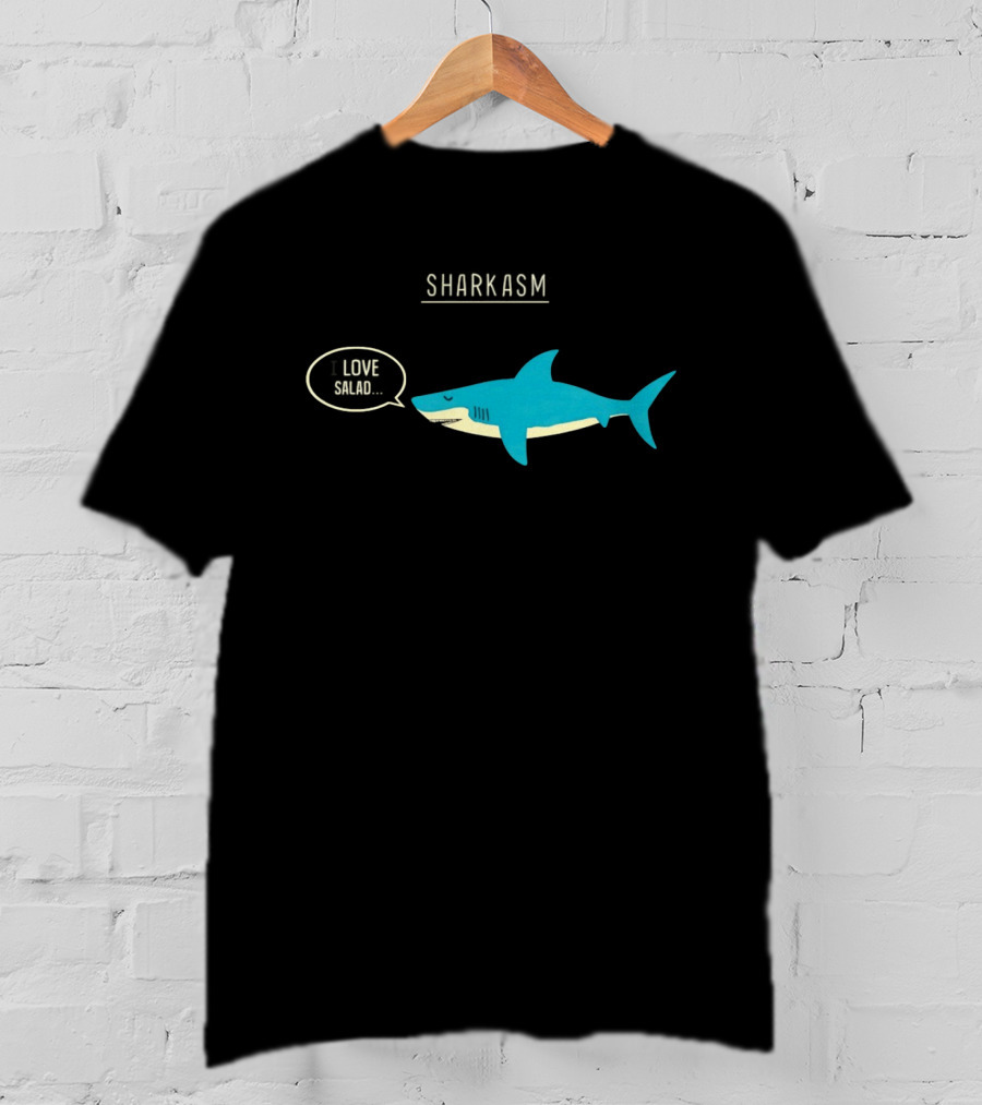 SHARK ASM I LOVE SALAD Shark Sarcasm Fun T-Shirt