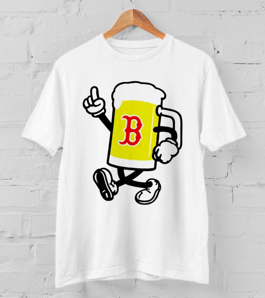 2026 Red Sox Beer With Walking Foam And Red B T-Shirt