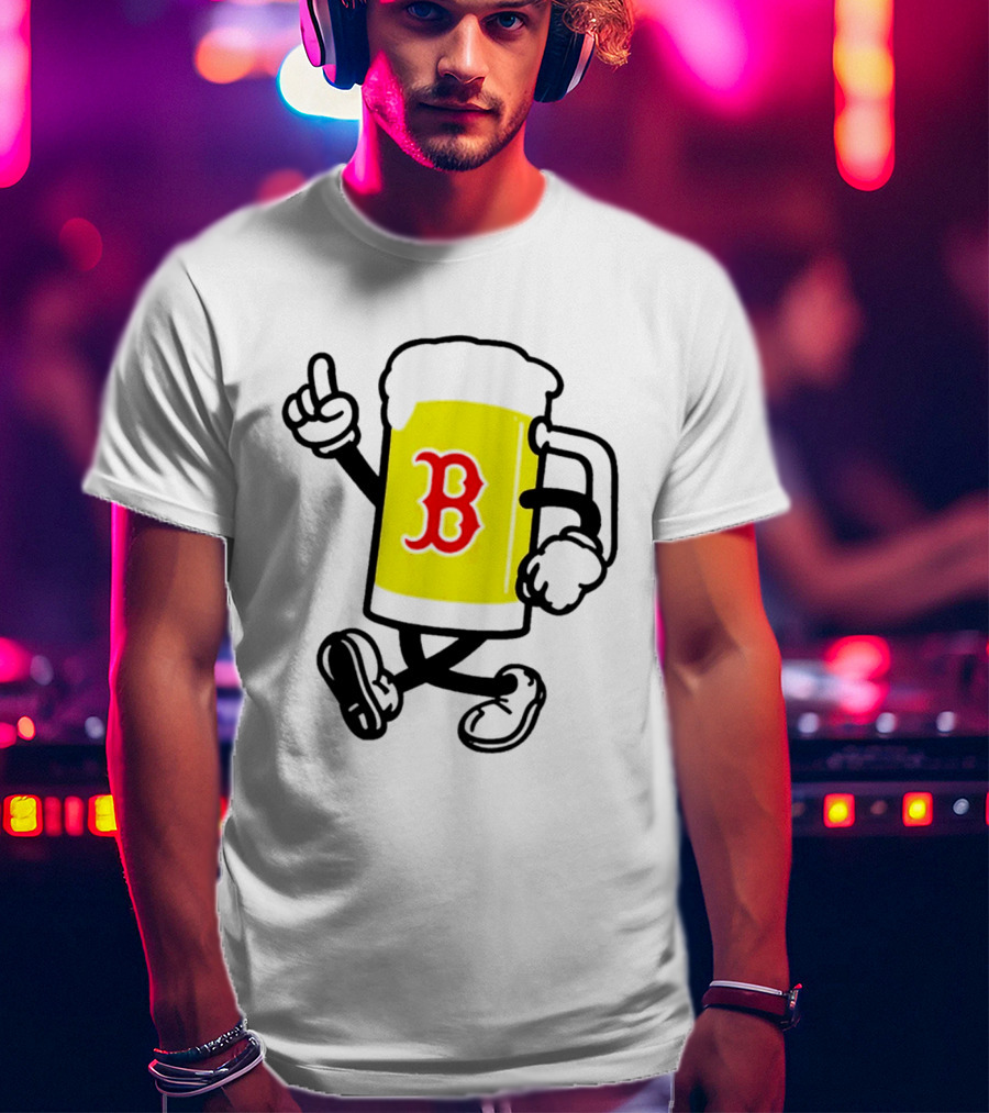2026 Red Sox Beer With Walking Foam And Red B T-Shirt