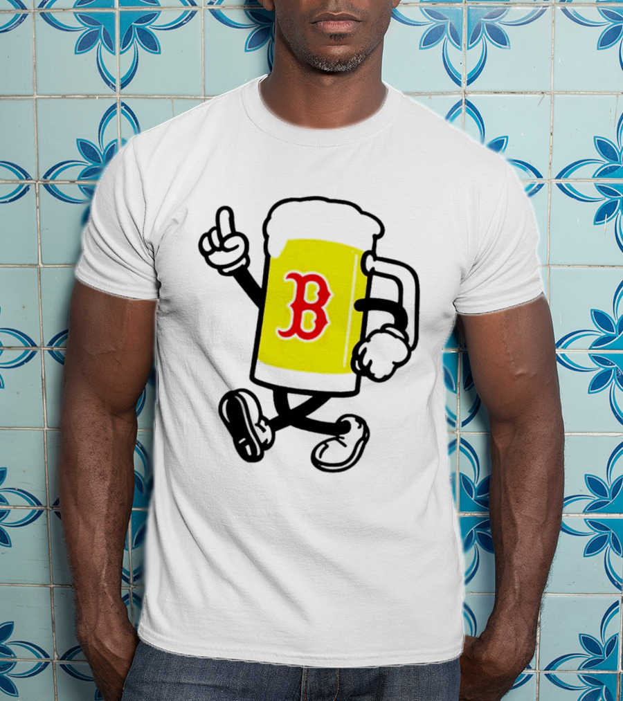 2026 Red Sox Beer With Walking Foam And Red B T-Shirt