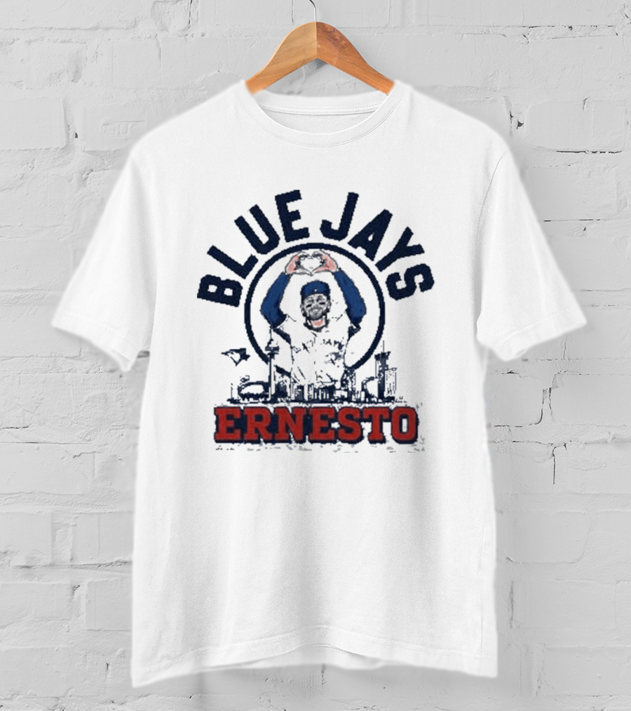 Blue Jays Ernesto Skyline Catch Celebration T-Shirt