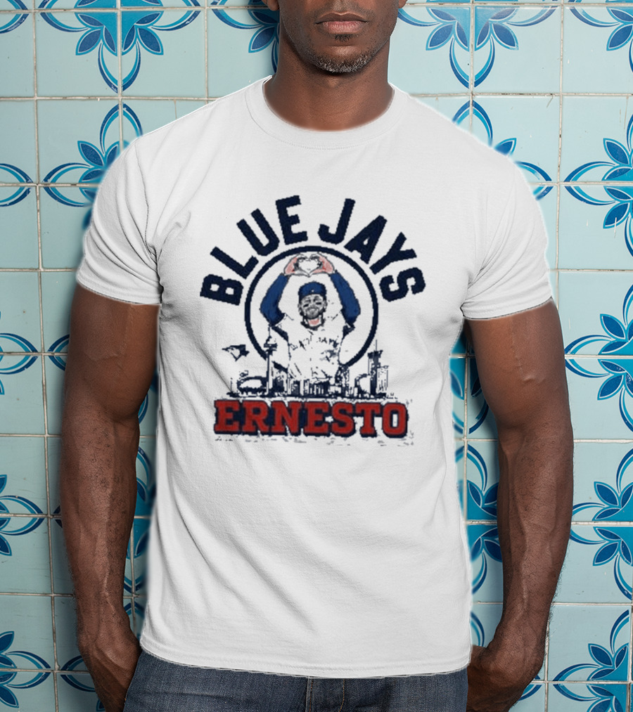 Blue Jays Ernesto Skyline Catch Celebration T-Shirt