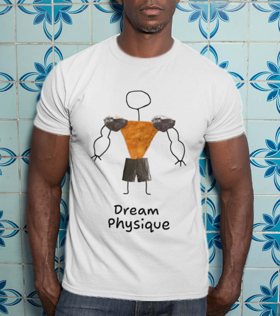 Boulder Shoulders Nacho Back Dream Physique Stick Figure Drawing T-Shirt