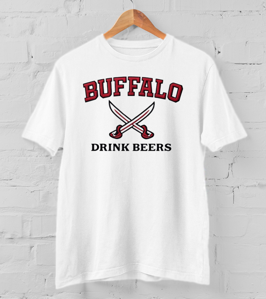 Buffalo Drink Beers Crossed Sabers T-Shirt