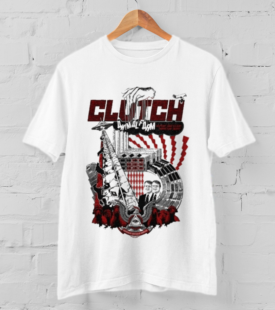 CLUTCH Animal Farm Orwellian Imagery With Windmill And Pig Revolution T-Shirt
