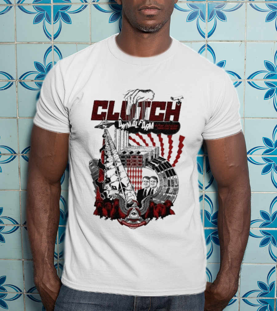 CLUTCH Animal Farm Orwellian Imagery With Windmill And Pig Revolution T-Shirt