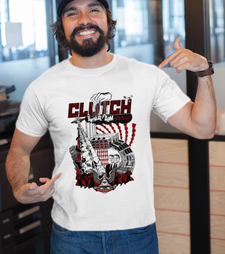 CLUTCH Animal Farm Orwellian Imagery With Windmill And Pig Revolution T-Shirt