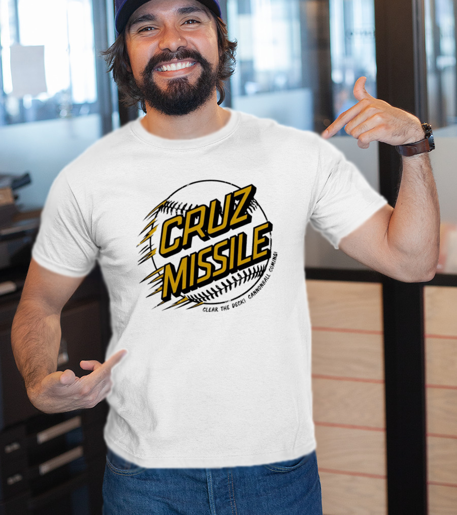 Cruz Missile Clear The Deck Cannonball Coming Baseball T-Shirt
