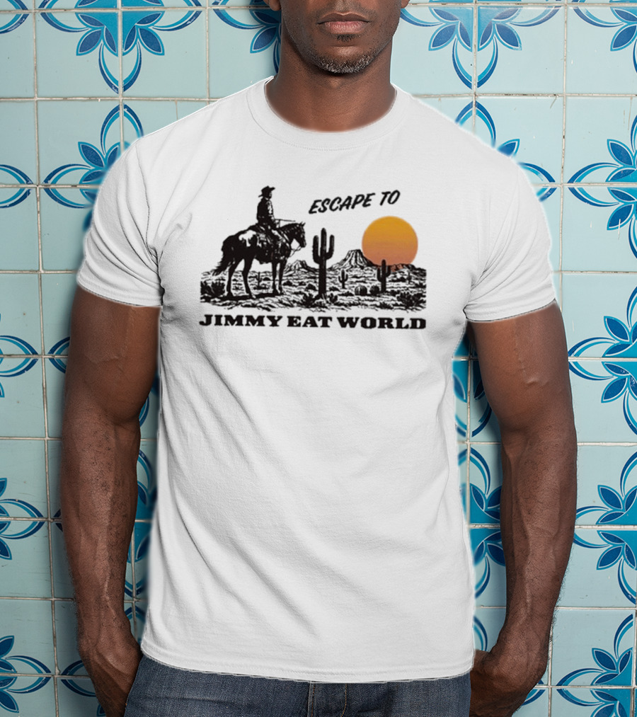 Escape To Jimmy Eat World Cowboy Sunset Cactus T-Shirt