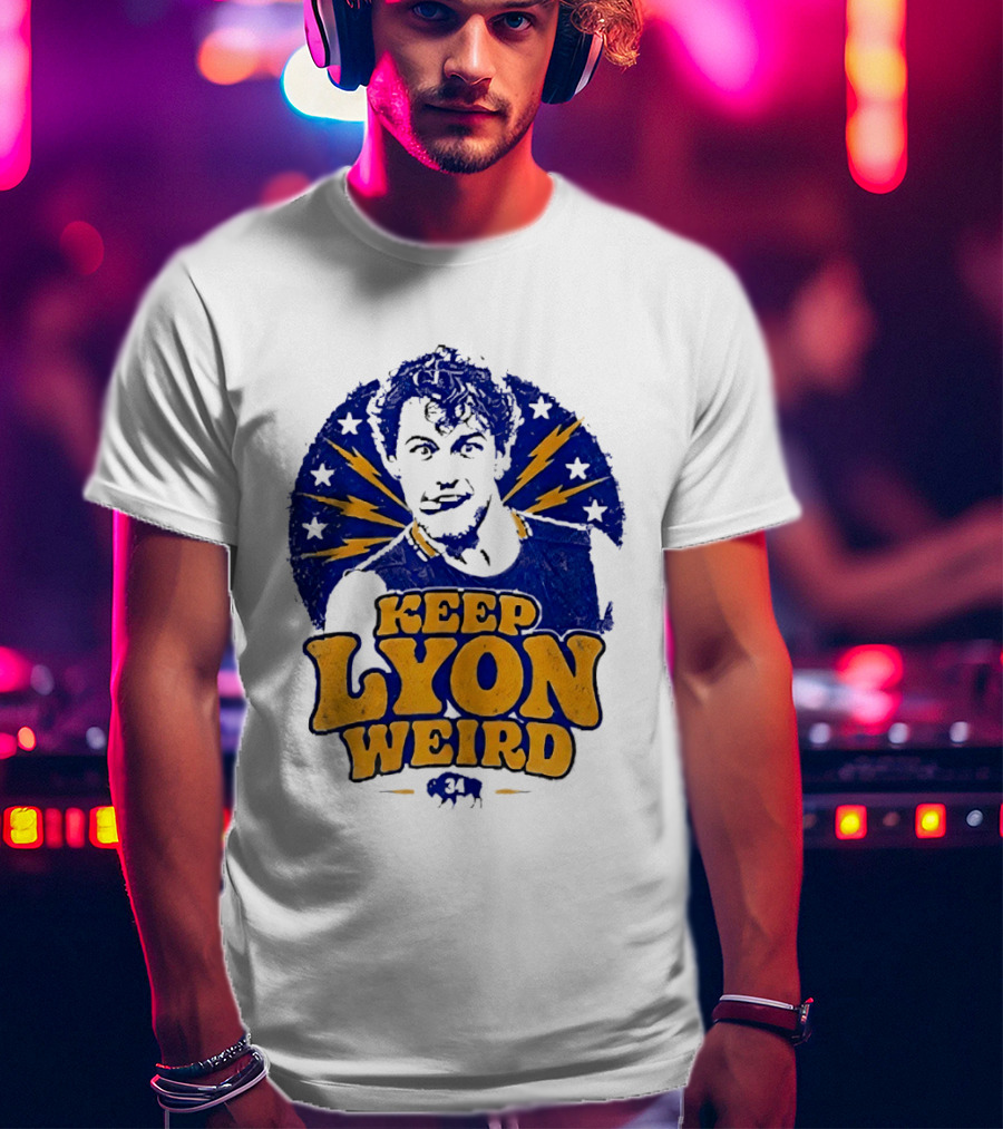 Keep Lyon Weird Hockey Player 34 Buffalo Sabres Lightning Stars T-Shirt