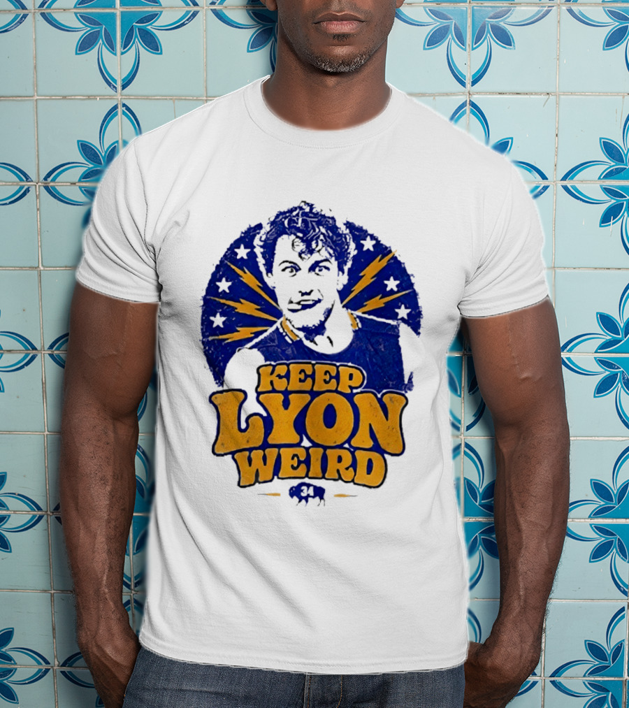 Keep Lyon Weird Hockey Player 34 Buffalo Sabres Lightning Stars T-Shirt