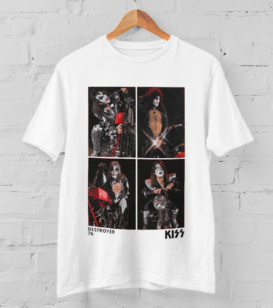 KISS Destroyer 76 Band Members On Motorcycles T-Shirt