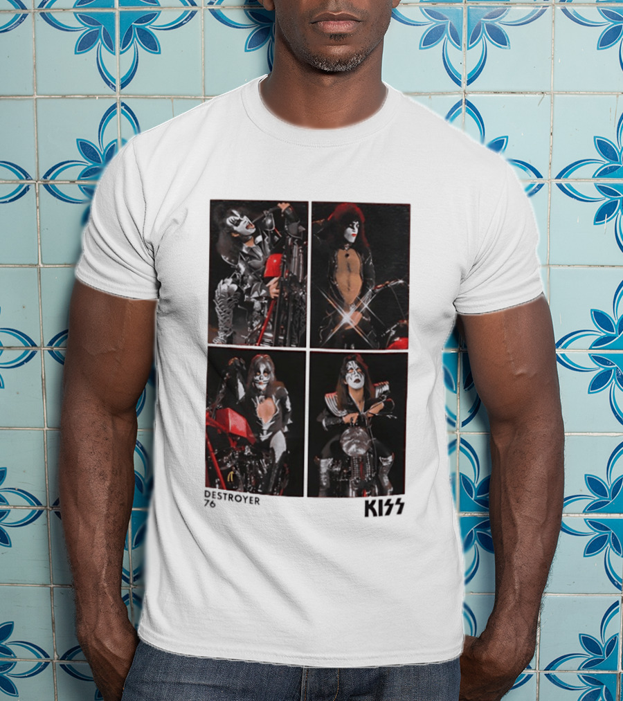 KISS Destroyer 76 Band Members On Motorcycles T-Shirt