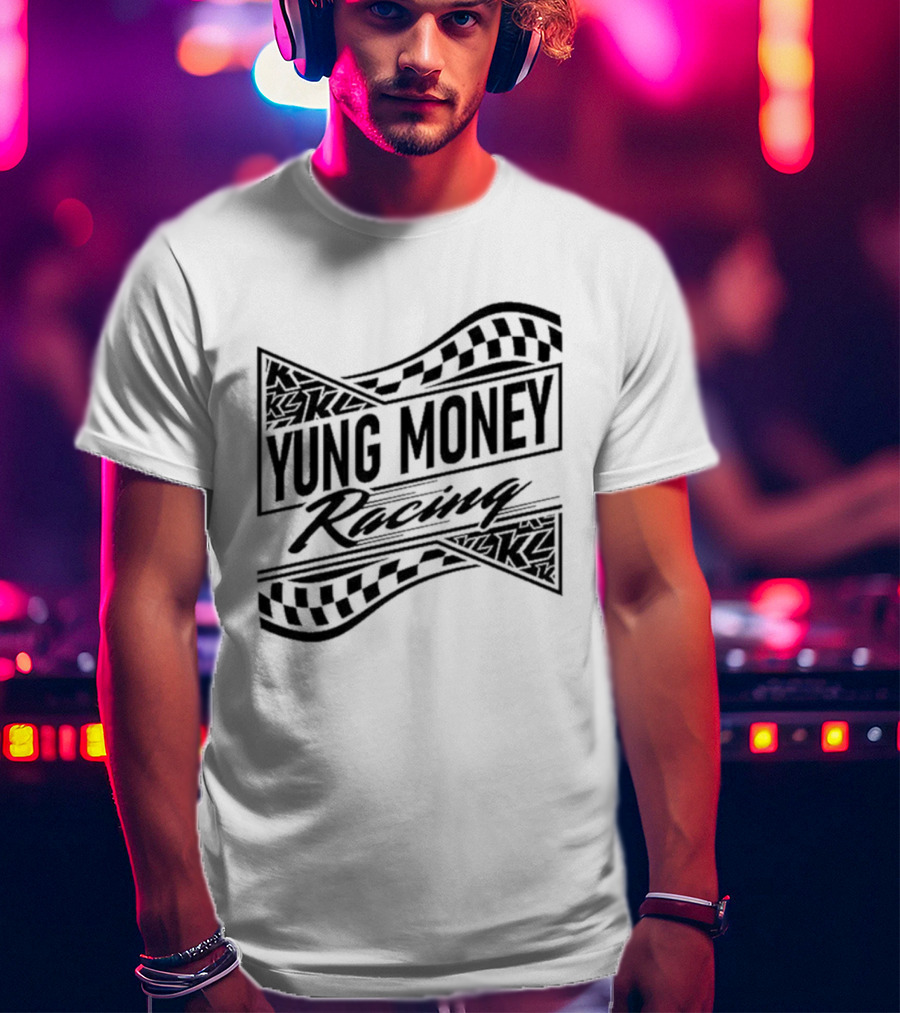 Yung Money Racing Checkered Flag Kyle Larson T-Shirt